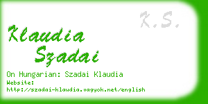 klaudia szadai business card